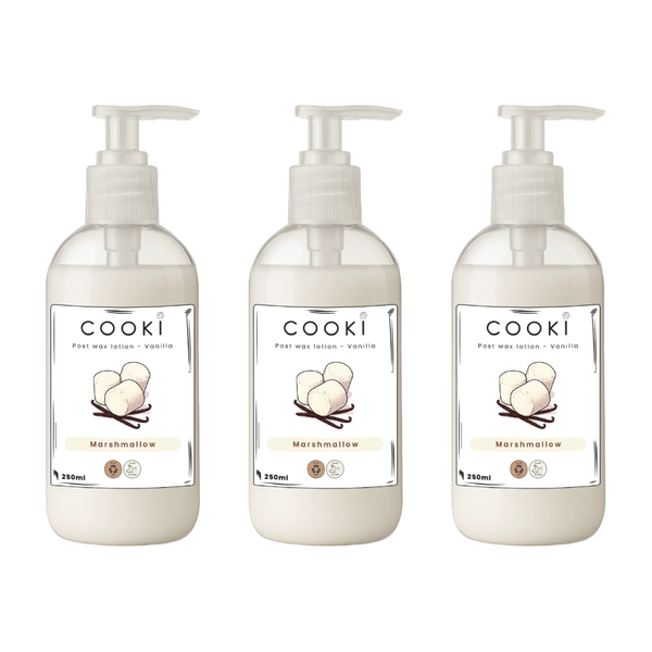 Cooki Marshmallow Post-Wax Lotion - Vanilla 250ml 3 Pack After Wax Lotion
