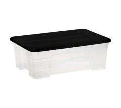 Storage Box Clear and Black 11 L
