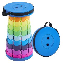 Outdoor Portable Folding Stool, Travel Adjustable Telescopic Stool
