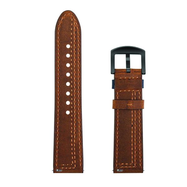 22mm Leather Watch Strap Compatible w/Huawei GT2e &amp; GT2 46mm Fossil/Garmin