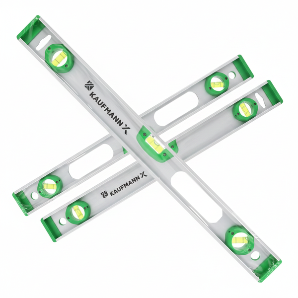 Kaufmann 800mm Aluminium Spirit Level with 3 Vials for Precision - 2 Pack