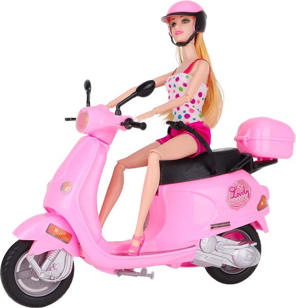 Lovely Steering Scooter Riding Travel Doll Toy