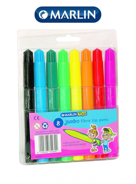 Marlin Kids Fibre Tip Jumbo Koki Colour Pens -Pack Of 8