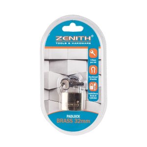 Padlock - Home Security - Brass - Extra Keys - 32mm - 6 Pack