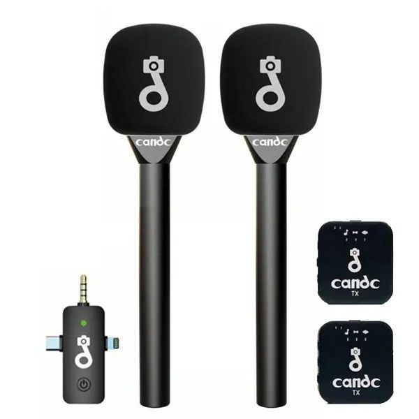 Dual Wireless Lavalier Microphone for Typr-c, Lightning and aux Port