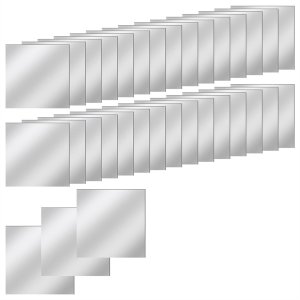 30 Pcs Acrylic Mini Mirror Tiles Self Adhesive for Crafts 7.5x7.5Cm