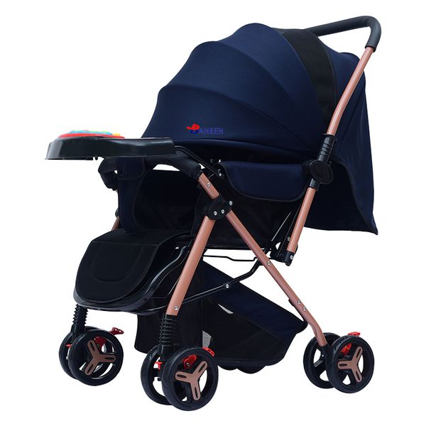 Baneen Baby Stroller with Foot Rest - Dark Blue