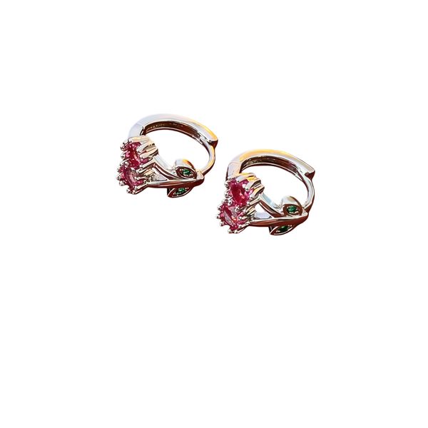 Vintage Cherry &amp; Floral Zircon Earrings