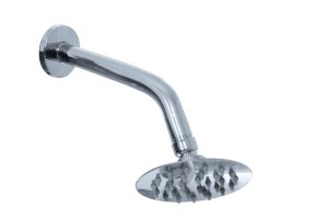 LMA 4 Inch (10cm) Round Shower Head &amp; 45 Bend 16cm Shower Arm Set