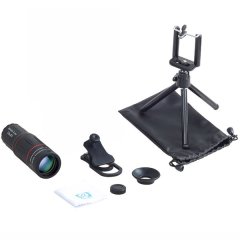 Apexel Universal 18X Monocular Zoom Hd Optical Cell Phone Lens+Tripod