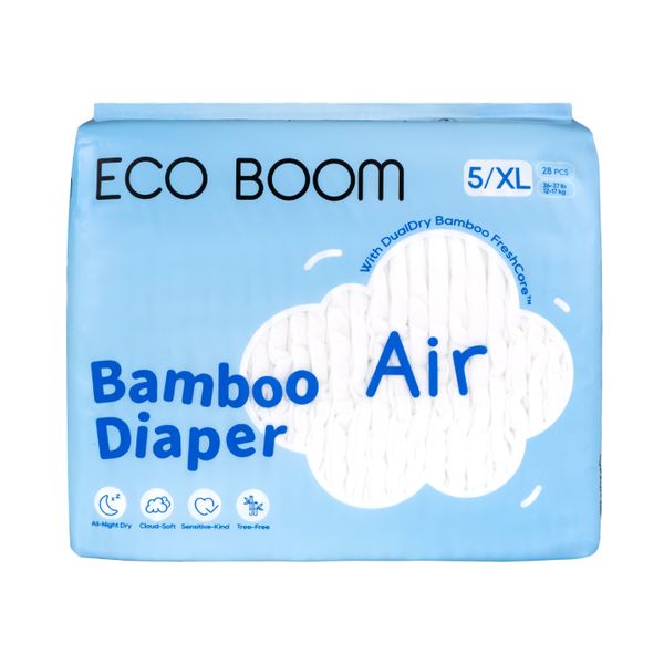 Eco Boom - Air Bamboo Baby Nappies Pack of 28 - Extra Large