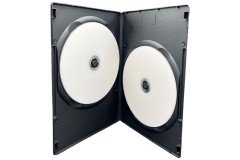 ZATECH 14mm Black Double CD/DVD Case, 2-Disc CD DVD Cases - PACK OF 10