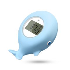 Whale Design Children's Bathroom Thermometer, Digital Display, Blue