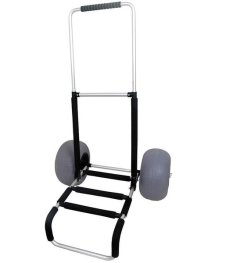 Folding Beach Trolley with 12in Balloon Tire, Telescopic Fishing Cart