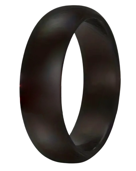 Soft Thin Black Silicone Ring - Ladies