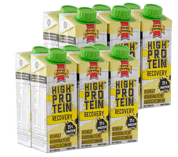 First Choice High-Protein Rec Milk - Banana Creme Flavour-2x6 Pack (250ml)