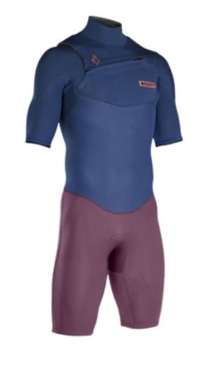 ION Wetsuit - Onyx Shorty SS FZ 2.5mm - Blue/Red - 2017