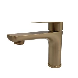 Gold Finish Single-Handle Washbasin Faucet