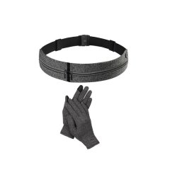 ALANES Reflective Running Waist Bag Phone Pouch with Compression Gloves-L
