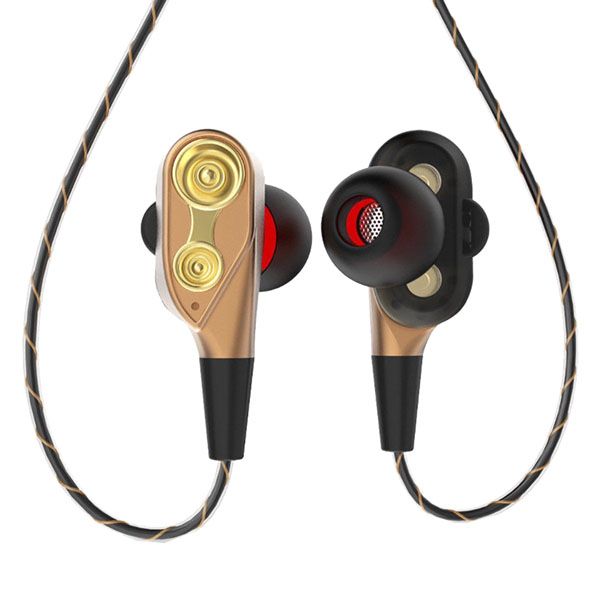 Hifi In-Ear Super Bass Stereo Earphone with Mic - Gold