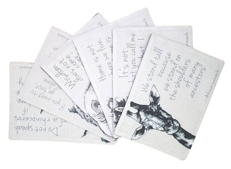 Wildlife 2 - Animal Fabric Placemats 40x30cm - Set of 6