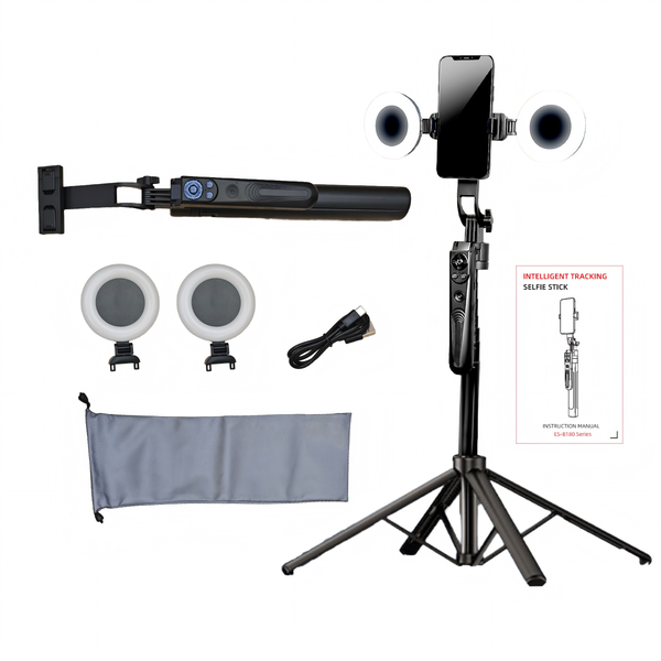 360 Rotation Auto Face Tracking Quadripod 1.8m Selfie Stick for Vlog/Video