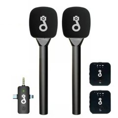 Wireless Interview Microphone Double Dual Lavalier Mic For Vlog Interview