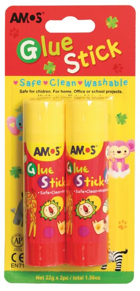 Amos Glue Stick - 22g (Blister of 2)
