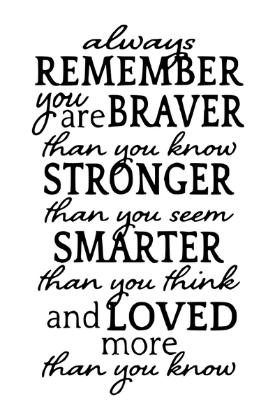 Black Vinyl Home Decor Wall Art - Always Remember You Are