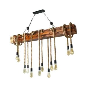 Ceiling Lights 12 Lights Bulb Hemp Rope Hanging Lamp-MRUL