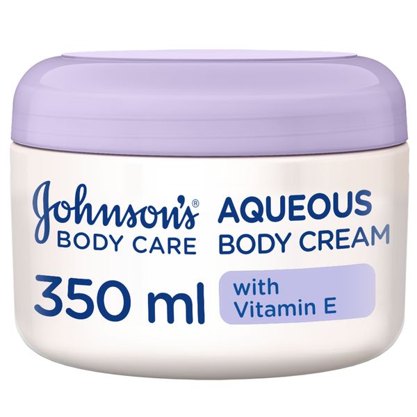 JOHNSON'S, Aqueous Body Cream, Body Care, 24 HOUR Moisture, Vitamin E, 350ml