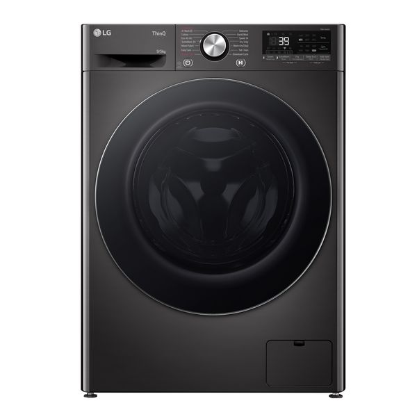 LG 9/5kg Platinum Black Front Load Washer Dryer Combo with AIDD F2Y9FCP2ZB