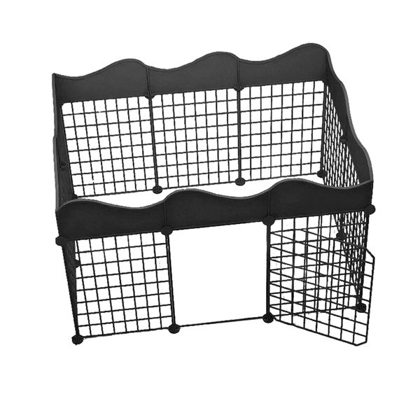 Pet Black Indoor &amp; Outdoor Foldable Metal Playpen - 111cm