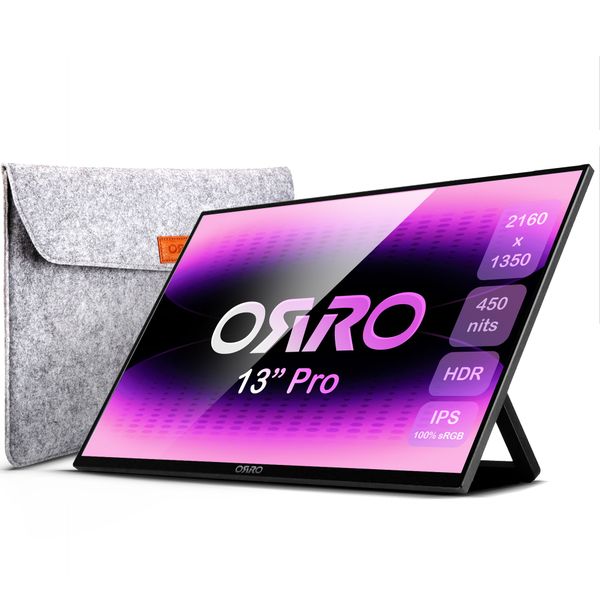 ORRO Pro 13" 2.5K Portable Monitor - 1350P, USB-C, HDR,Ultra-Bright Display