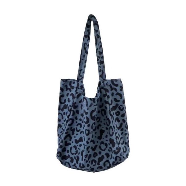 Leopard print outdoor handbag shoulder bag, large capacity canvas bag
