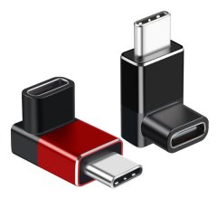 2 Pack Usb C 90 Degree Adapter Right Angle Usb-C Male Usb-C Female Redblack