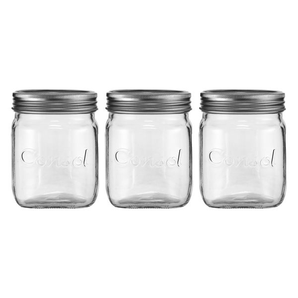 Consol - 500ml Preserve jar - 3pk