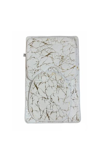Marble Design Bathroom Mats Set - White