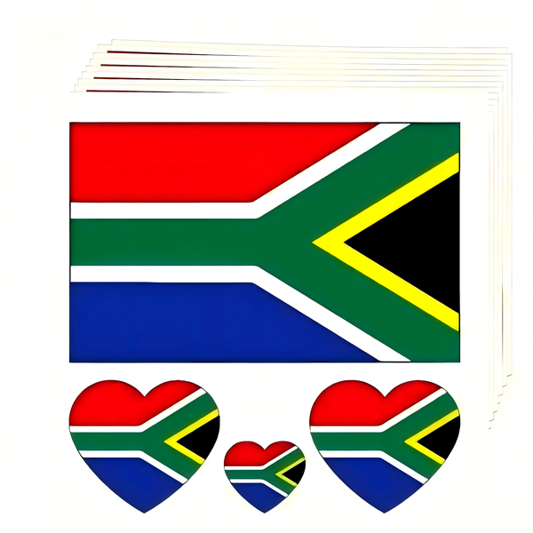 50 pieces of waterproof South African flag stickers for football fans