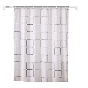 Stainless Steel Extendable Rod &amp; Shower Curtain Set