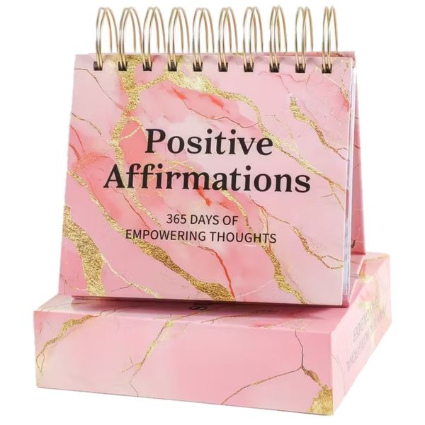 DailyBloom 365-Day Positive Thinking Affirmations Flip Calendar Rose Pink