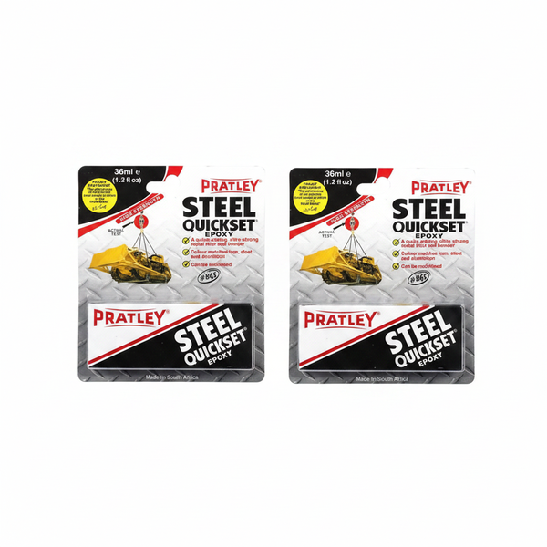 Pratley Quickset Steel Adhesive 36ml for Metal Bonding Repairs - 2 Pack