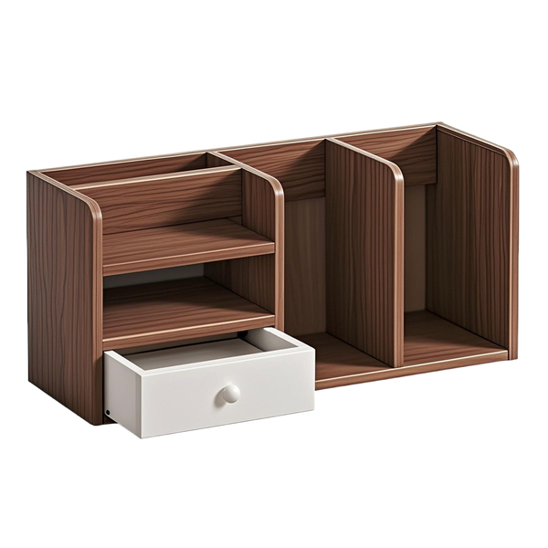 Desk Shelves, Desktop Shelf Organizer, Wood Desk Organizer Storage Bookcase