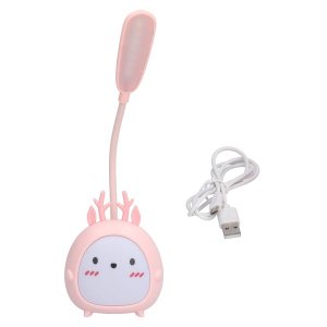 Pink Animal - Shaped LED Table Lamp: USB, Eye - Protection