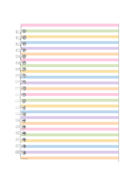 Pastel Stripe Pattern Gift Idea Writing Book Notepad Notebook A5 505