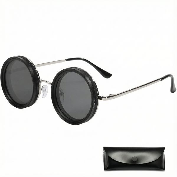 Vintage Aesthetic Classic Round Sunglasses With Adjustable Lenses