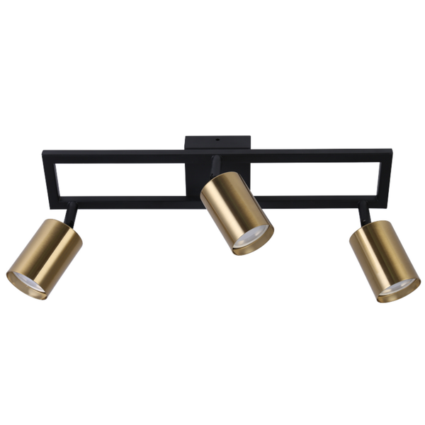 Brightstar S414/3 Black &amp; Satin Brass Spotlight