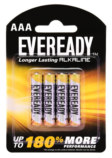 Eveready Alkaline AAA Batteries (Pack of 4)