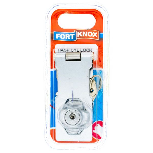 FORT KNOX Hasp Lock Chrome Plated Cylinder 75mm Q:1 P2B80U