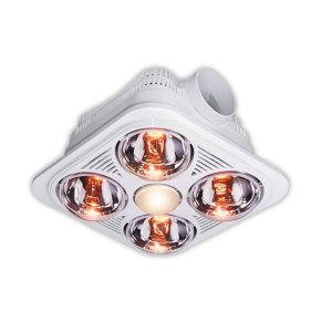 Waco White Halogen 4 Bulb Mounted Bathroom Heater